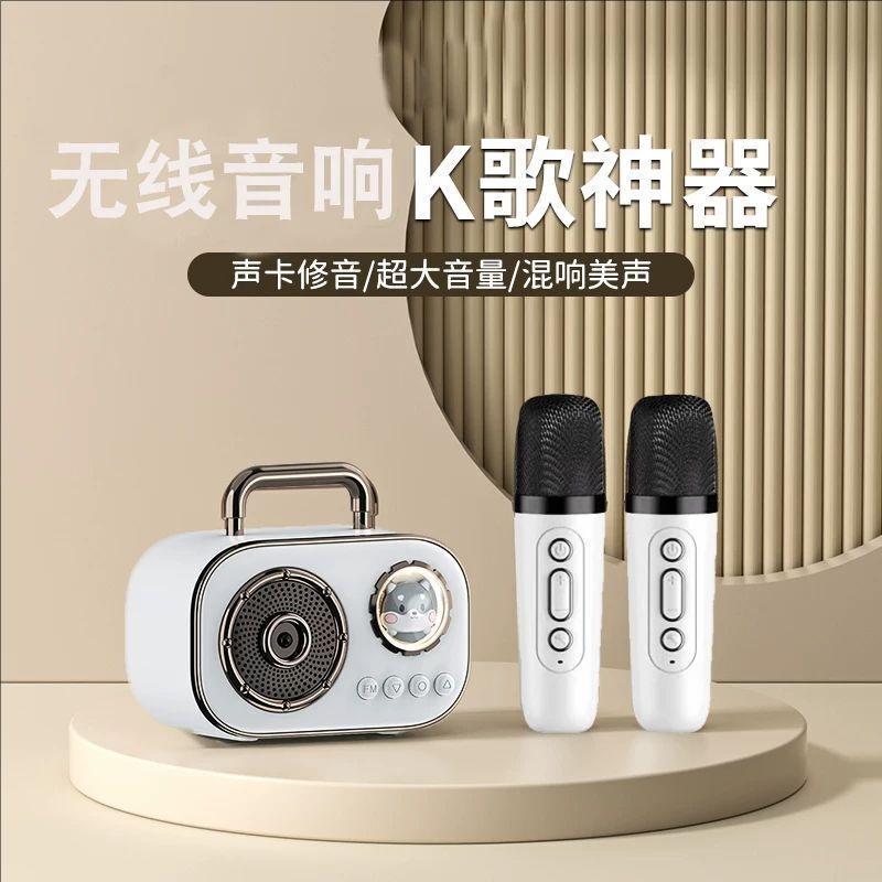 Single and Double Microphone Integrated Bluetooth Audio Home Singing Mini Outdoor Portable High-Quality Card Small Speaker