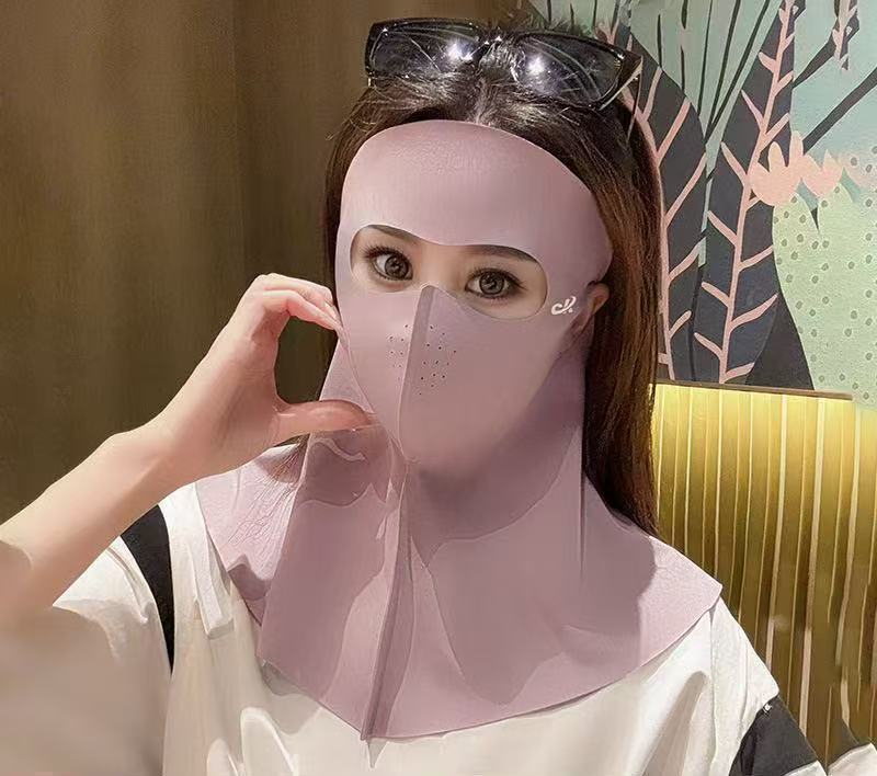 Máscara de hielo de verano, máscara de hielo transpirable, cara 3D estereoscópica protector solar, máscara de protección de ojos, máscara UV