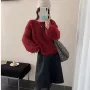 显瘦宽松圆领长袖针织衫