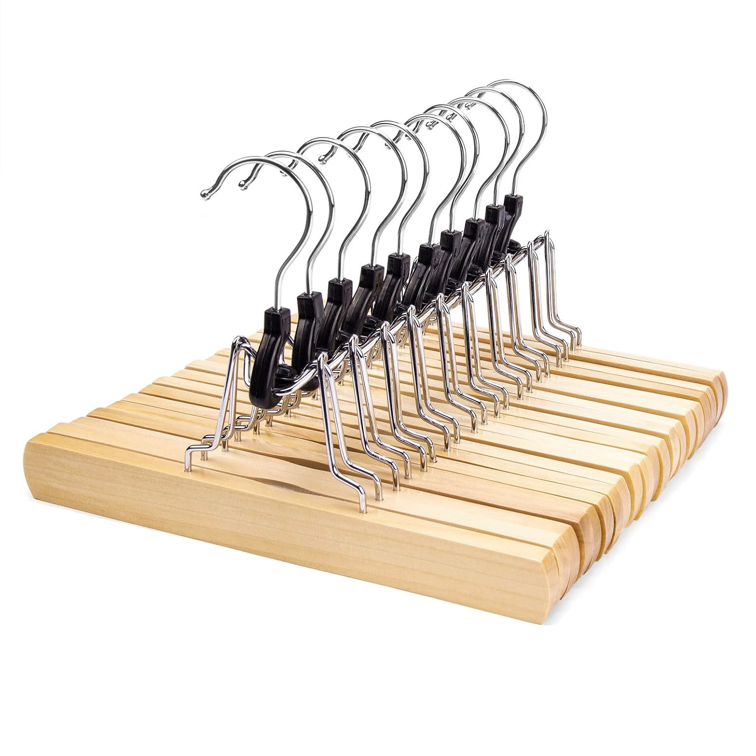 Perchas de Madera Maciza para Adultos Antideslizantes Sin Marcas para Hotel y Tiendas image 34