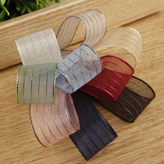Bright silk striped snow gauze with diy bow hair accessories shoe flower accessories webbing wedding gift box flower packaging ribbon