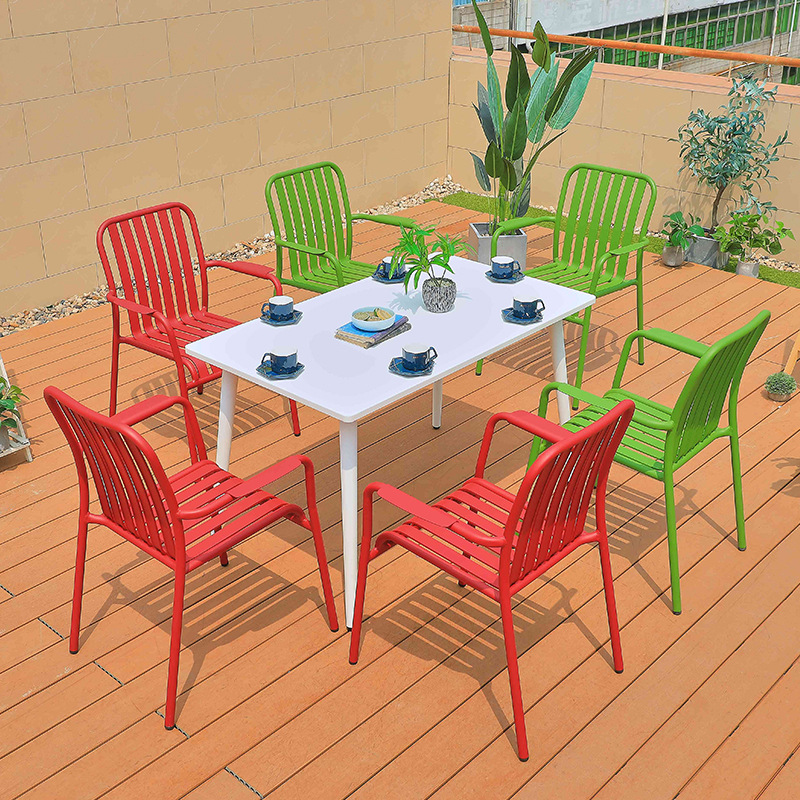Mesa y silla al aire libre patio terraza al aire libre terraza villa jardín impermeable protección solar aleación de aluminio set mesa de té silla