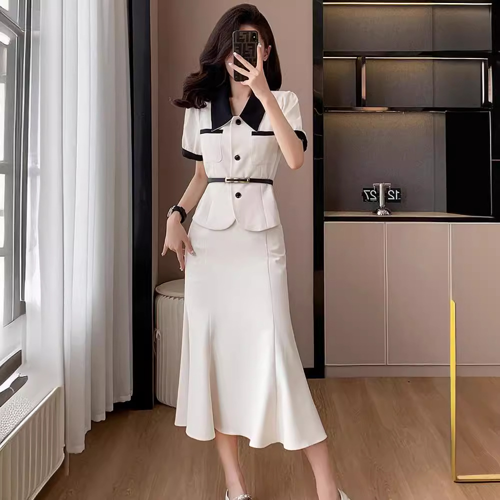 White professional summer thin elegant set
