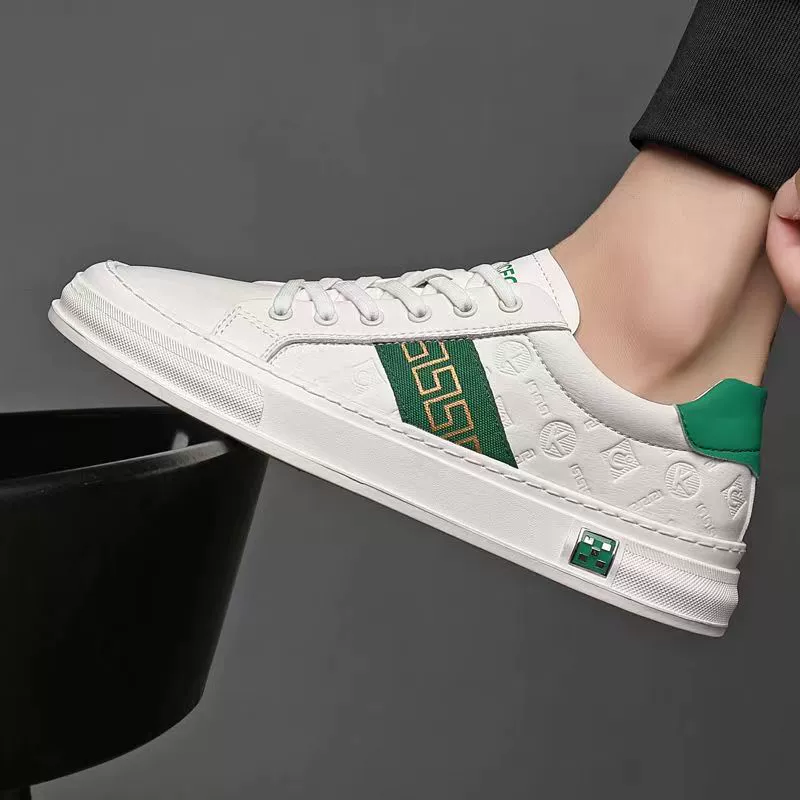 Мужская обувь, летняя дышащая модная Элитная легкая роскошная белая обувь, универсальные повседневные кроссовки на платформе из натуральной кожи, мужские