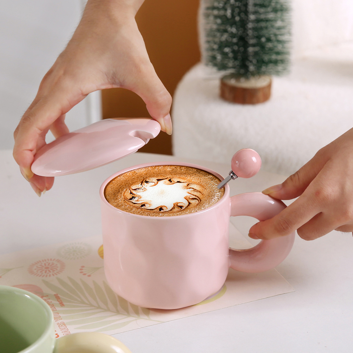 Casual Lindo Multicolor Color Sólido Cerámica Cuchara Taza 1 Juego display picture 20