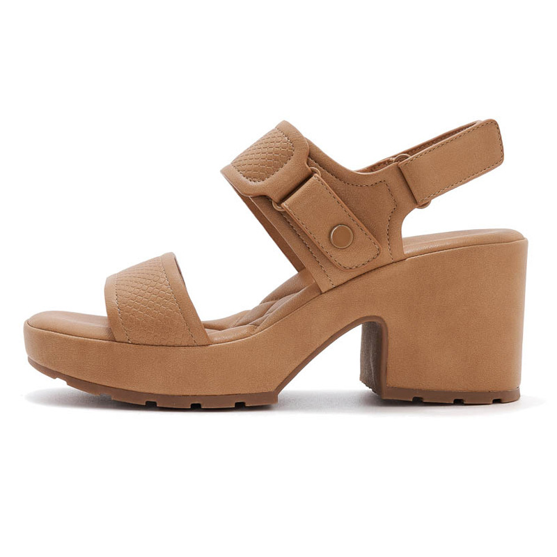 Dép sandal nữ đế dày quai Velcro mùa xuân hè 2025 — Màu đen, Màu camel, Màu trắng be chi tiết 24