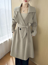 25秋冬新款大翻领双面羊绒大衣女中长款羊毛大衣女过膝加厚呢外套