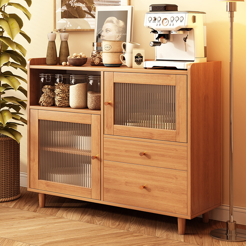 Gabinete de comedor japonés contra la pared de madera sólida sala de estar armario de té de cocina casera armario de almacenamiento armario de almacenamiento
