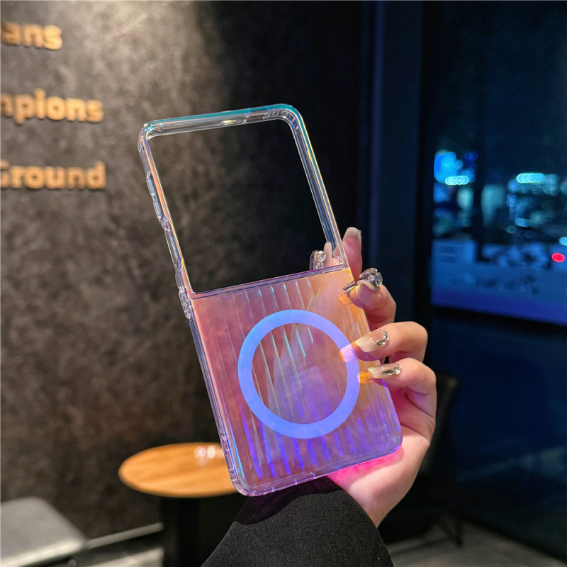 适用三星zflip7磁吸手机壳Zflip 7代折叠屏镭射渐变zflip6翻盖套|undefined