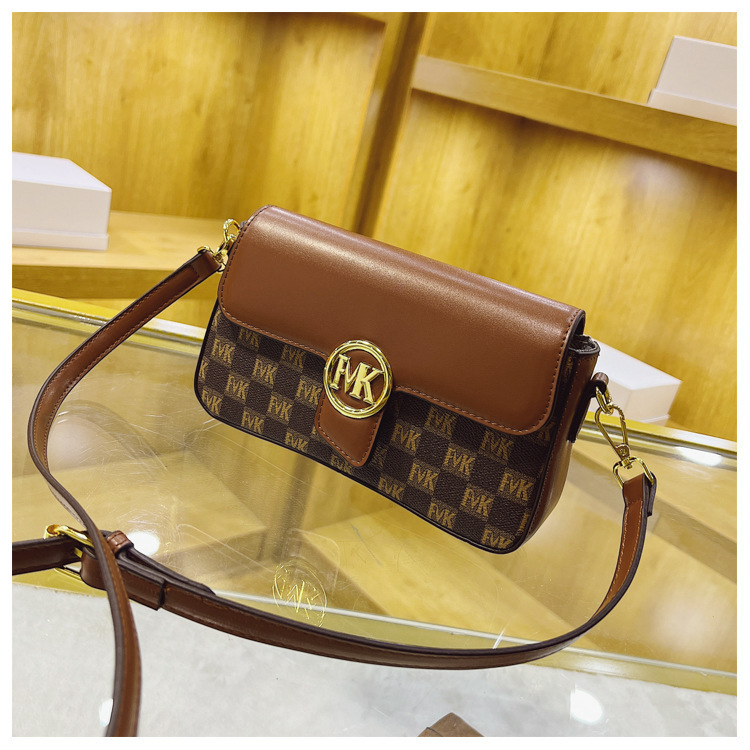 Borsa a tracolla Nicchia di personalità Nuova borsa a tracolla abbinata a colori con stampa retrò di alta qualità Borsa da donna per pendolarismo quotidiano_voghion.com