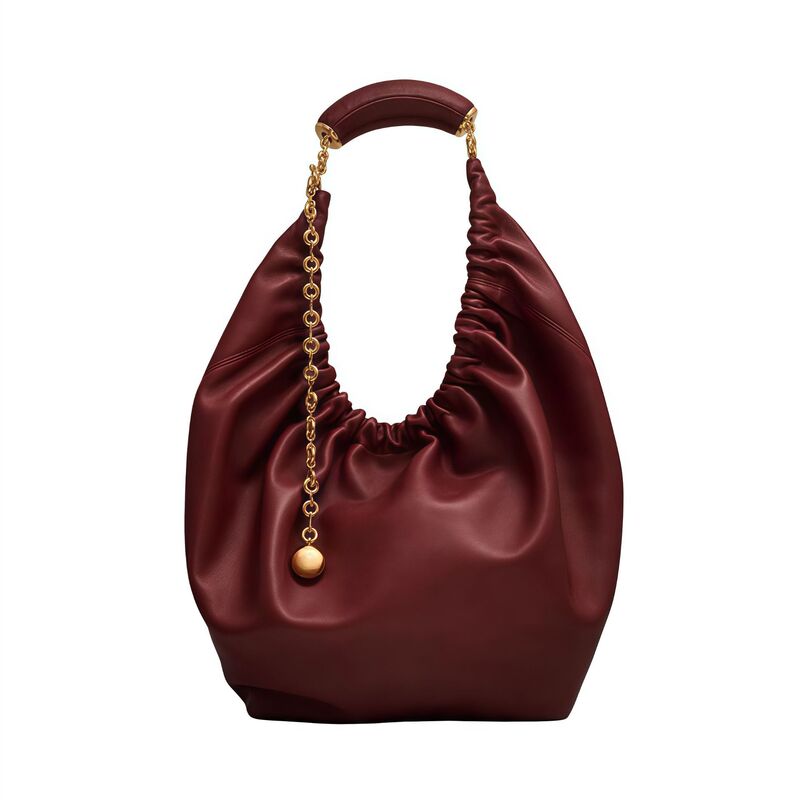 Luo Jia High-End Nappa Leather Squeeze Garbage Bag Bucket Bag Handbag Shoulder Crossbody Tote Bag Pleated Bag