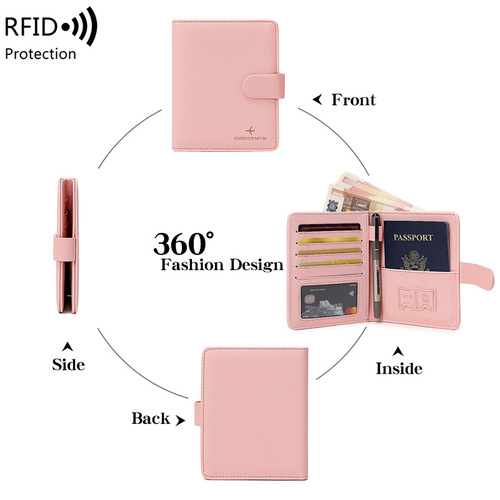 Ultra-thin RFID Portable Travel Passport Holder 2024 Cross-border New Simple Multifunctional Credit Card Money Clip Document Case