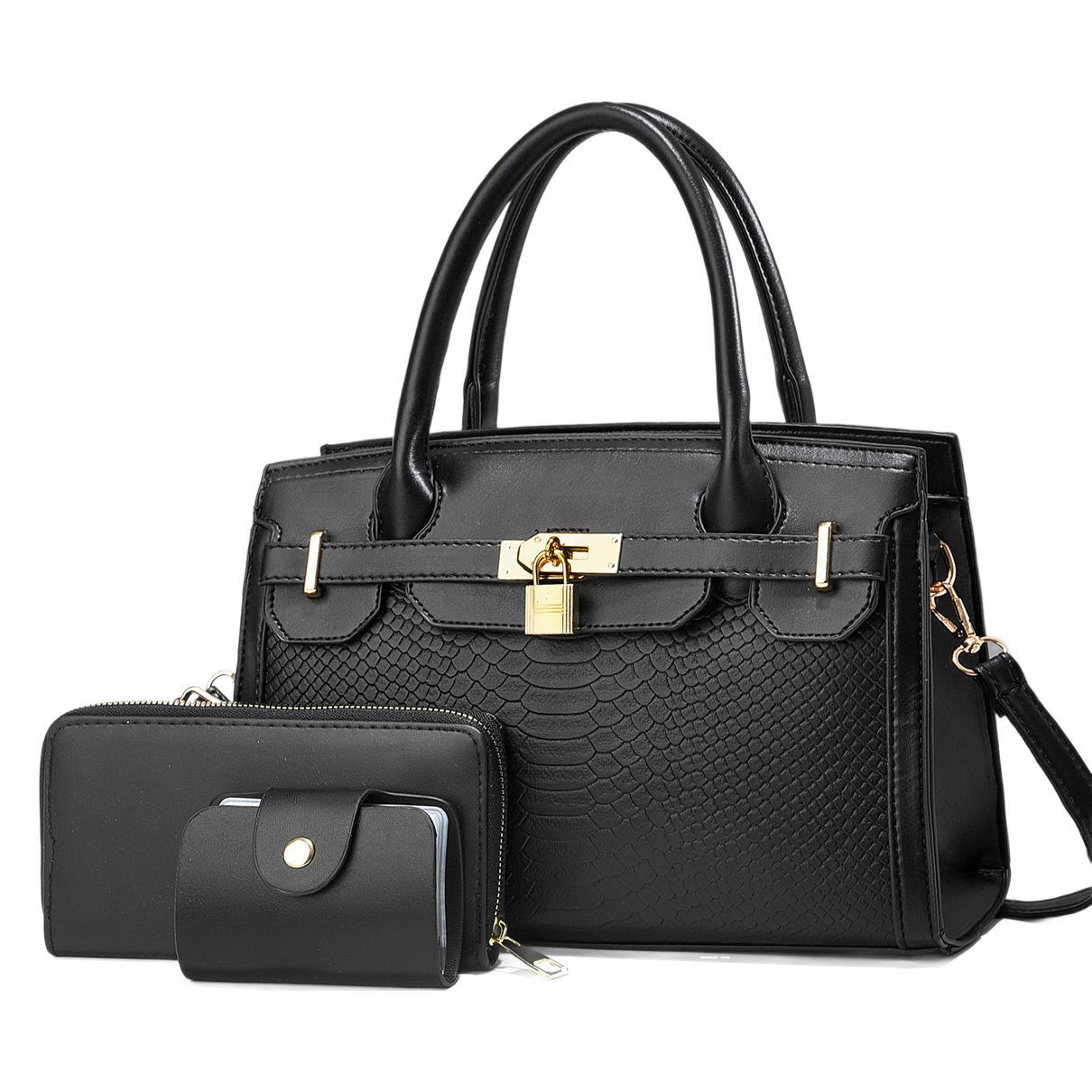 Taizhou bolsos de mujer bolsos grandes bolsos de tres piezas bolsos de cerradura colgante bolsos de comercio exterior