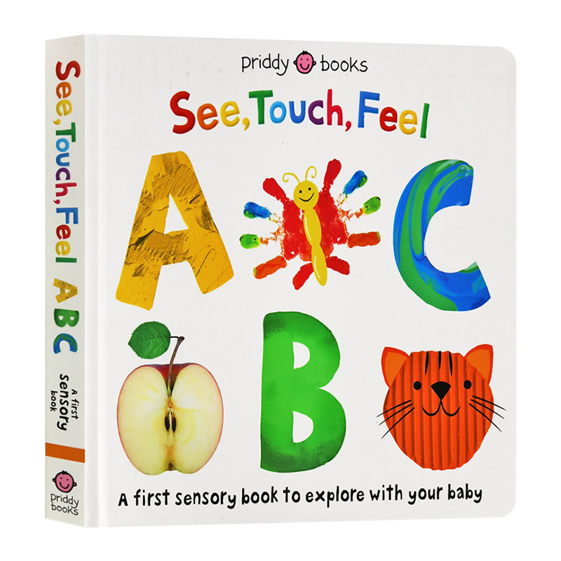 精装See Touch Feel ABC宝宝英文版绘本触摸书字母0-3-6岁幼儿童