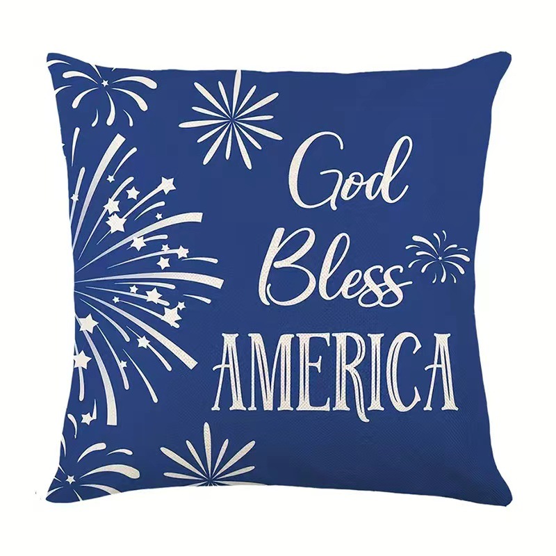 2024 nueva serie de funda de almohada del día de la independencia lino estilo americano funda de almohada cuadrada decoración de atmósfera de vacaciones image 22