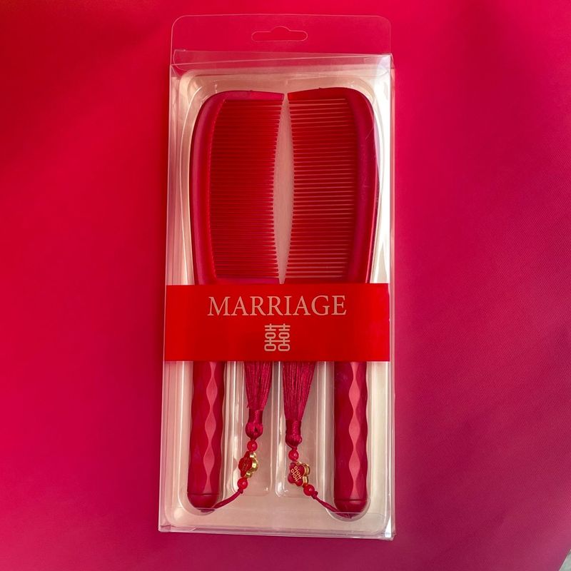 新款婚庆美发梳红色结婚梳子大号加厚家用美发店用喜吧喜庆对梳子|undefined