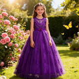 Кружевное детское вечернее платье, свадебное платье, цветной наряд маленькой принцессы, Amazon, подходит для подростков