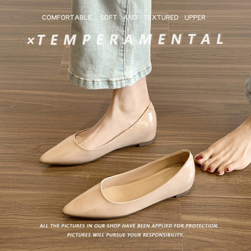 Женские туфли Fortune Star с острым носком, женские туфли телесного цвета с внутренним увеличением, неглубокий вырез с юбкой, туфли на плоской подошве, горячий стиль