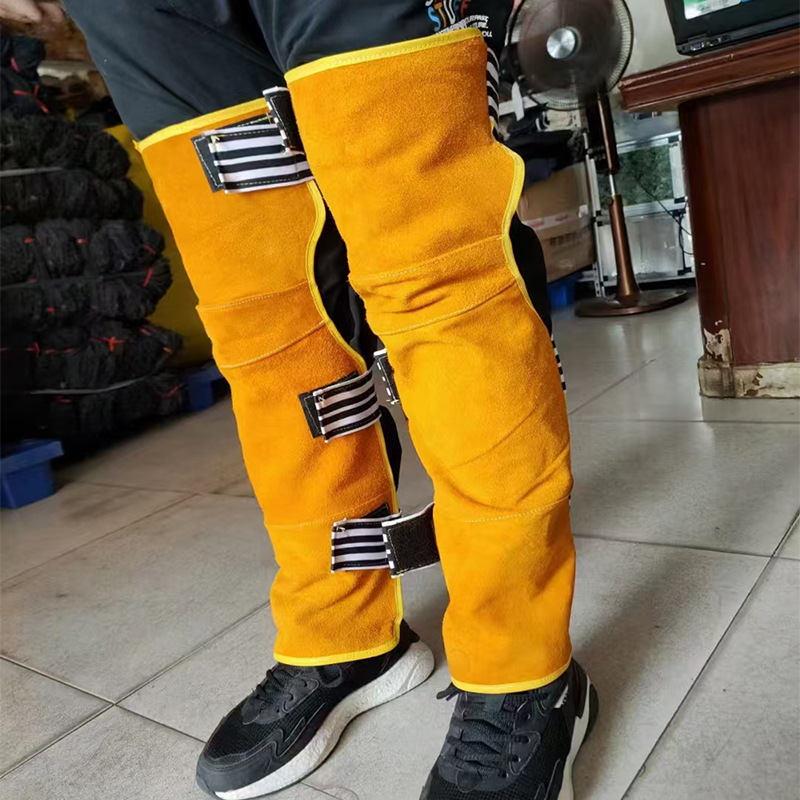 Ropa de protección de soldador, protector de piernas de piel, cubierta de pie, gorra, gafas, sombrero, denim, delantal de lona de algodón, guantes de soldadura