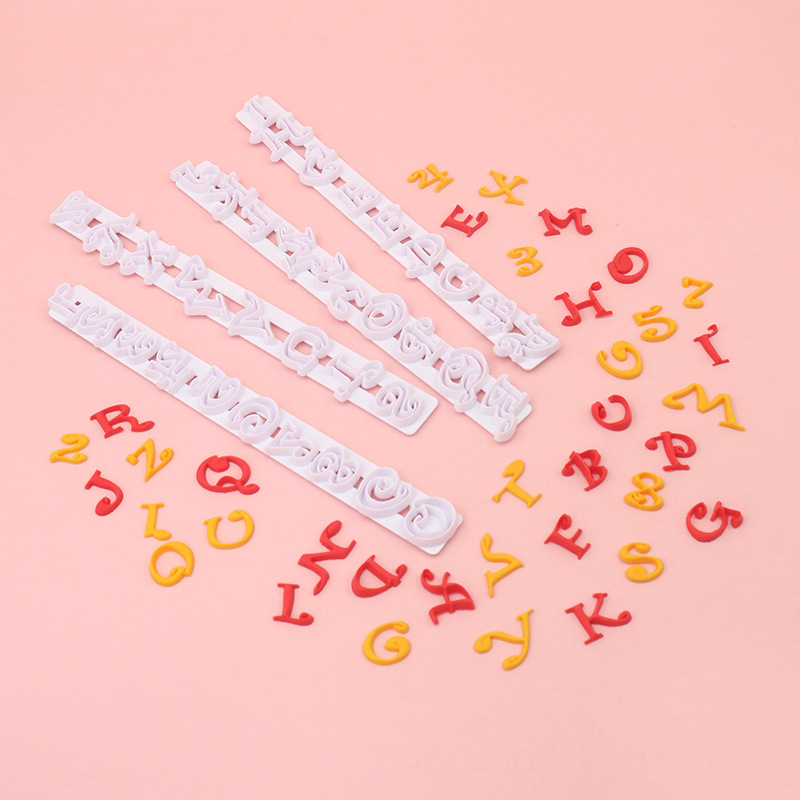 4pcs26 alfabeto impresión molde pastel galleta fondant decoración hornear bricolaje hecho a mano suministros