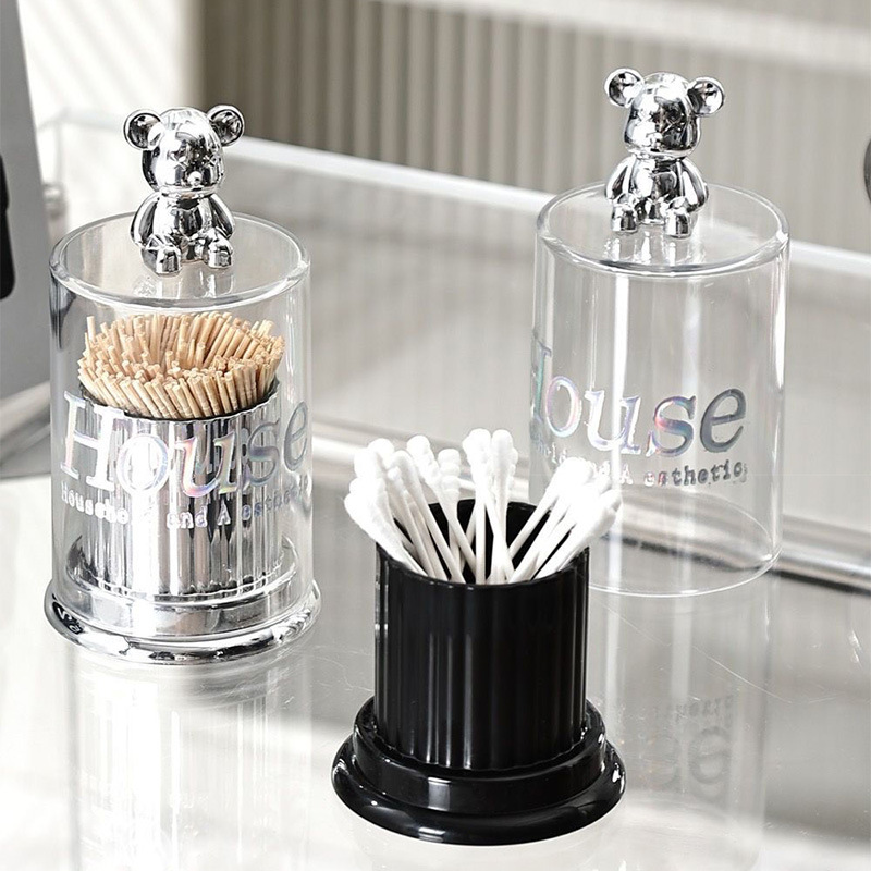 Plastic light luxury storage bucket mildew-proof cotton swab toothpick floss and other bulk materials dustproof moisture-proof multifunctional storage tube