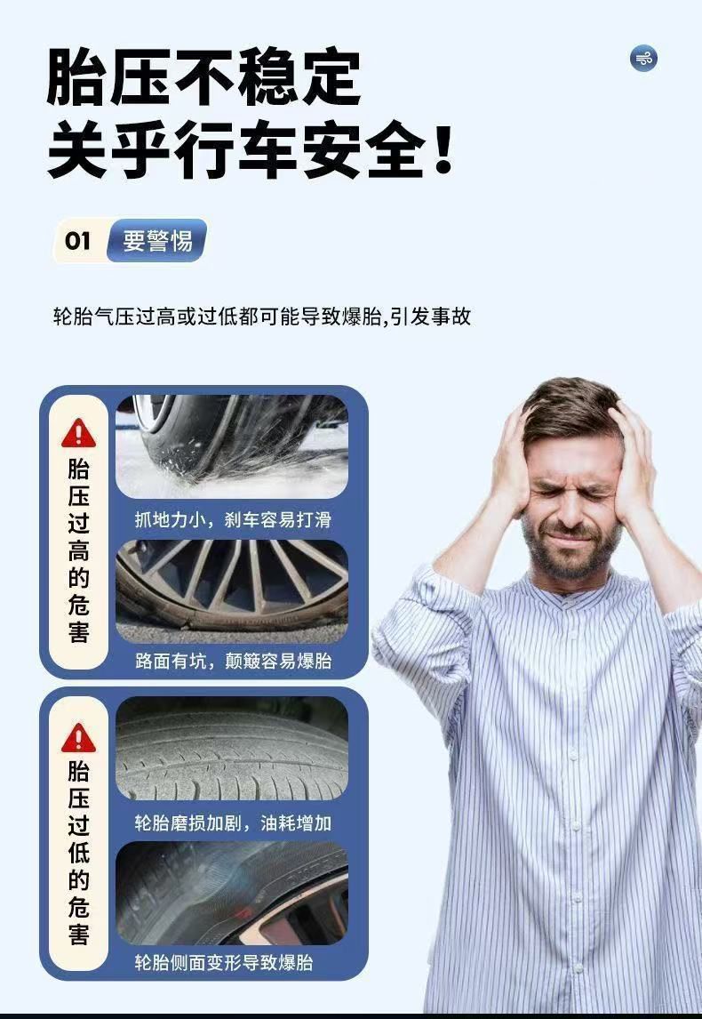 Car Air Pump, Handheld Car Air Pump, Household Electric Vehicle Multi-Functional Universal Portable Battery Car Air Pump