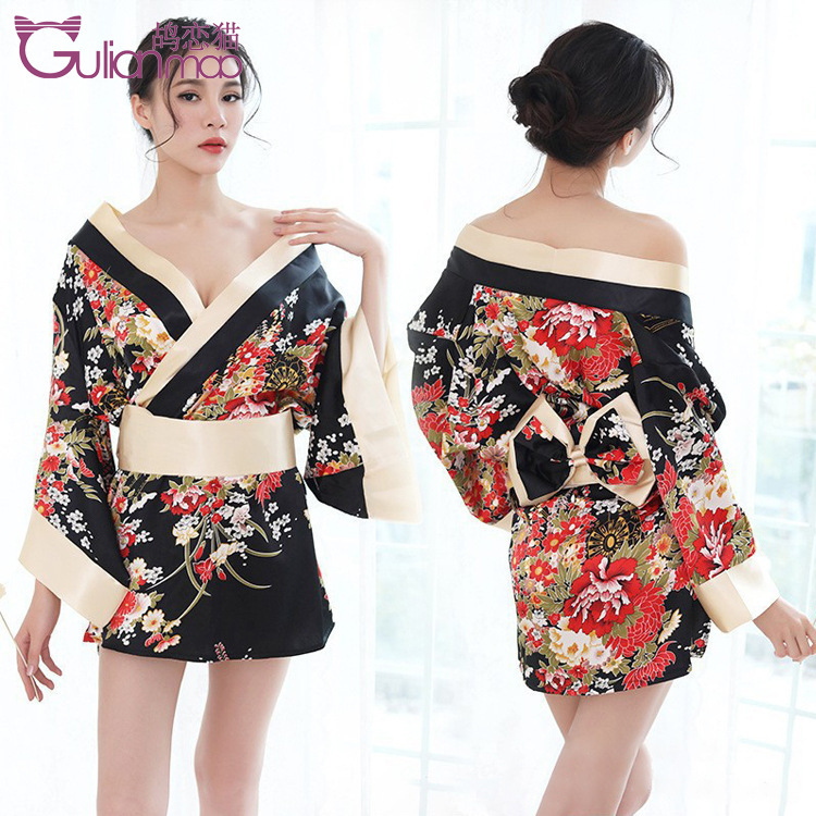 Tridge Love Cat Japanese Kimono Uniform Temptation Suit Cute Playful Sexy Lingerie Cosplay
