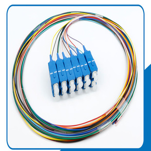 Telecom Grade Bundle Pigtail 12 Core Single Mode Single Core Pigtail Jumper SC Square Head Fiber Pigtail 1.5 m