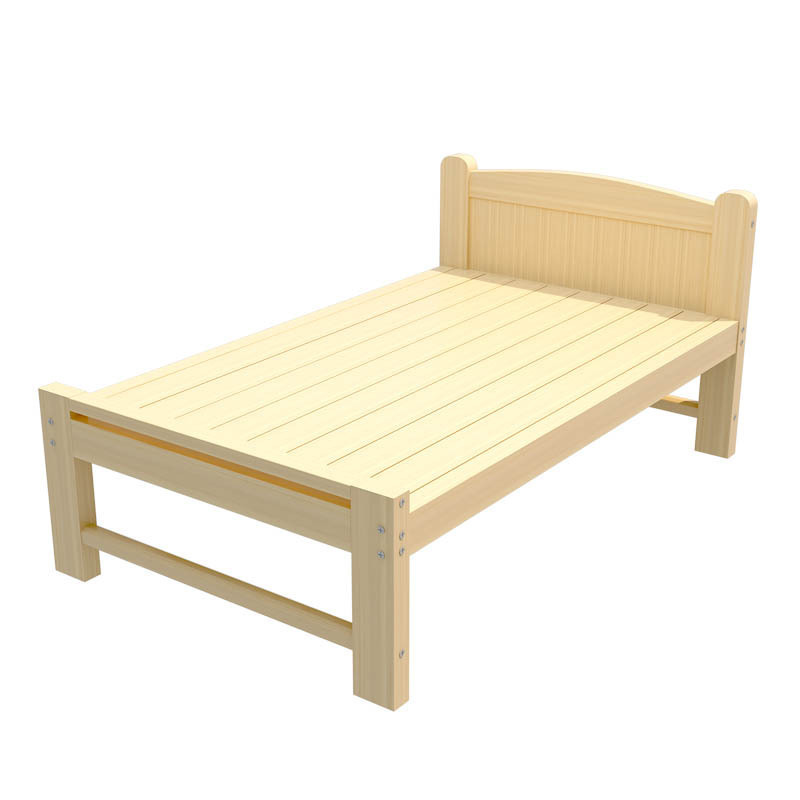 3Ew1 Household Solid Wood Single Bed 90cm Wide cm 1.01.2 1.2m 80 Dormitory Student Kidsren's Bed Male Small