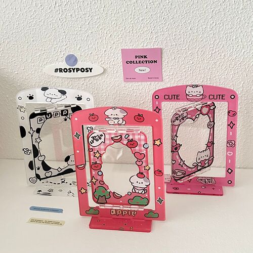 Original Graffiti Style Tangtang Puppy Cartoon Rotating Card Set Card Brick Goo Card Goo Disk Desktop Card Set Insert Card Stand