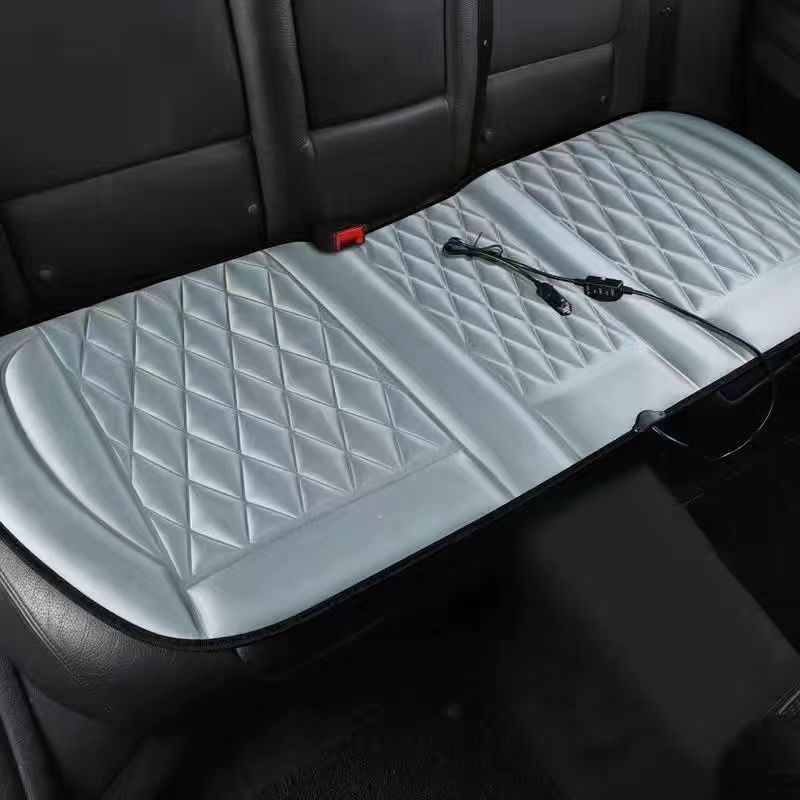 Qìchē – Seat Cushion Seat cushion, seat cover - rear-row-long-cushion-gray-large-diamond-heated-pad