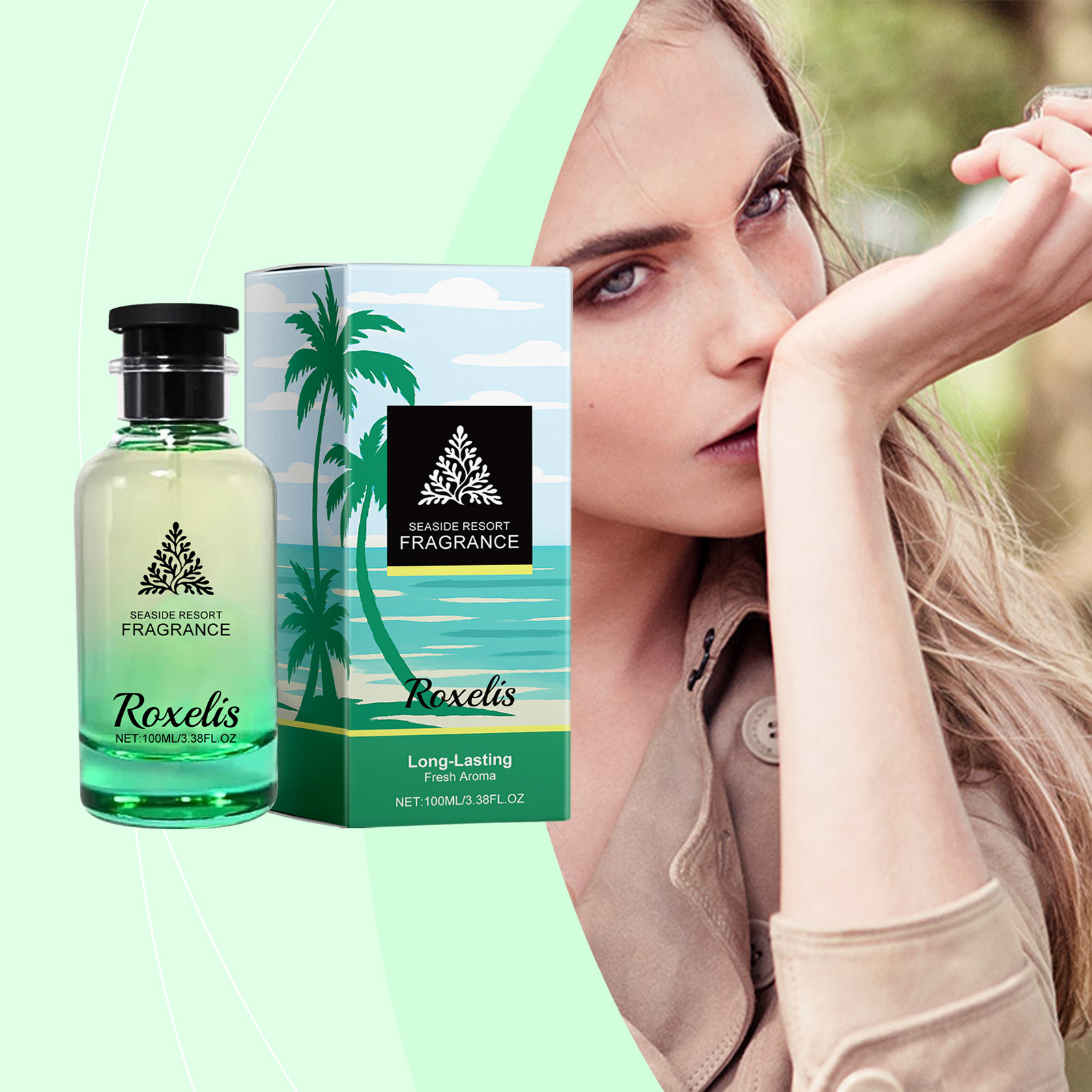 Beach Resort Fragrance: Natural, light, long-lasting, layered aroma that exudes charm, a portable daily perfume