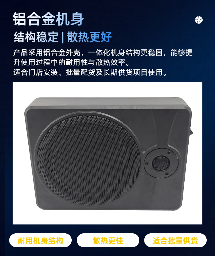 10inch Car ultra-thin subwoofer under-seat active speaker with tweeter dual speakers car audio factory direct supply