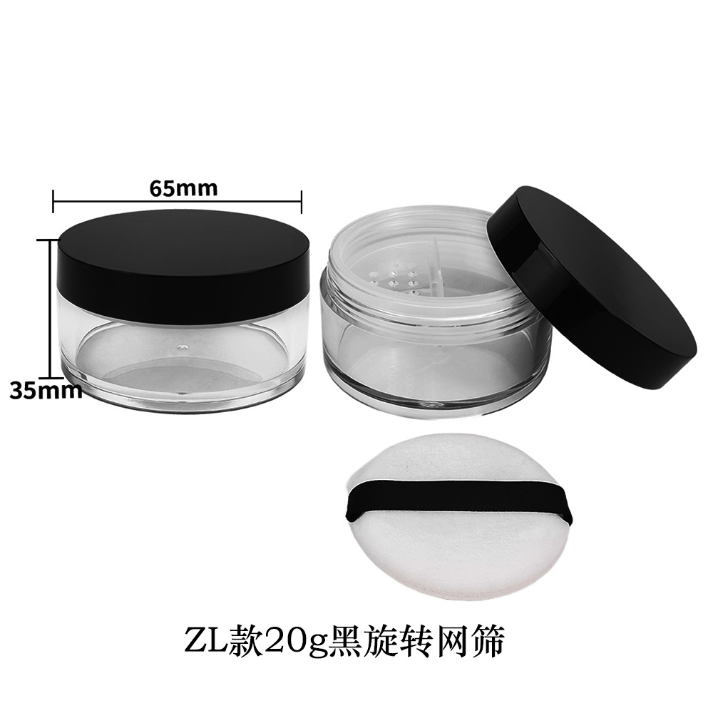 Materiales de embalaje para polvos sueltos en stock: caja dispensadora de polvo suelto ultrafina con tapa abatible y malla elástica grande, para 8g, 15g, 20g.