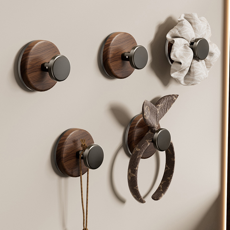 Walnut Door Rear Hook Strong Adhesive Hanger Wall Hanging Wall Single Hook Punch-free Clothes Hook Hanging Hook