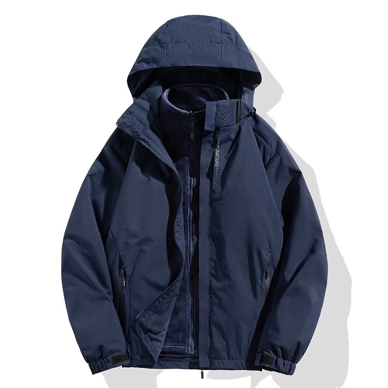 Removable keep warm waterproof windproof jacket, three in one