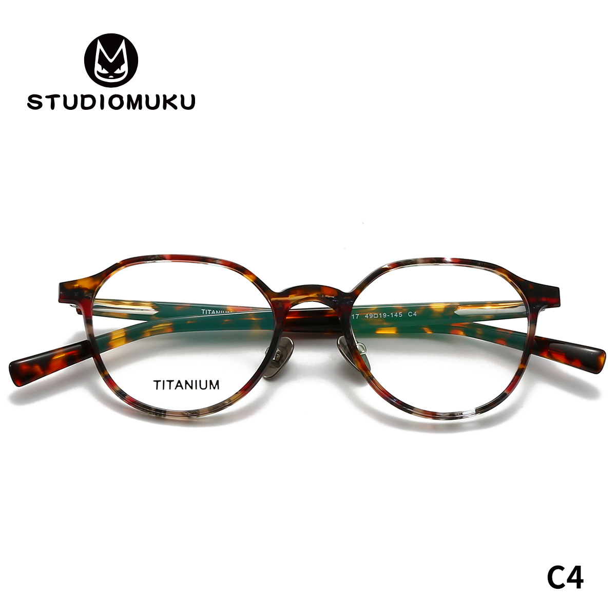 STUDIOMUKU gafas de madera frescas, simples y no simples, marcos de gafas de placa, marcos de gafas de titanio sólido y grueso