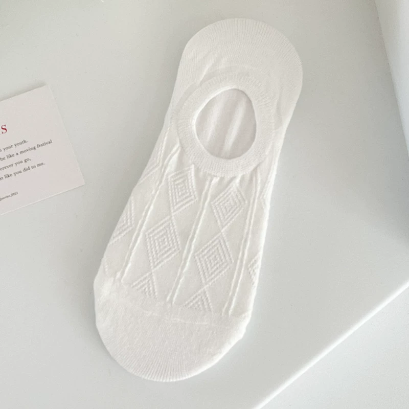 Invisible low‑cut summer thin socks, tide style, white and patterned designs, lightweight 0.02 kg