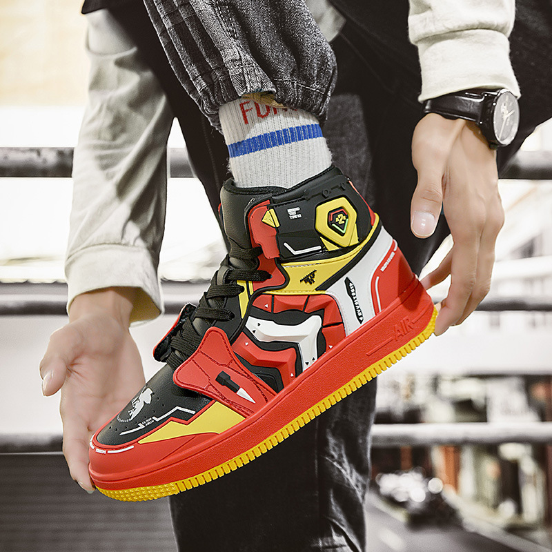 A j No. 1 Machine Co-Branding Limited Edition A j1 High-Top-Sneakers Marke Herrenschuhe Animation EVA Mecha Sports Mandarin Duck Trendschuhe_voghion.com