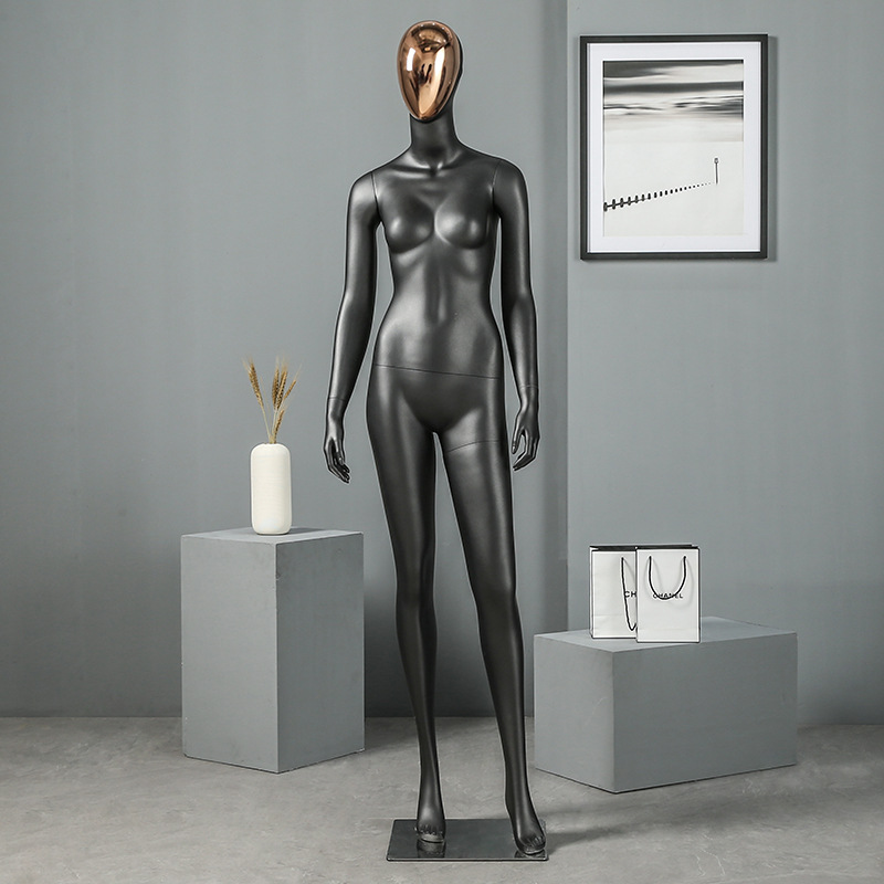 Maniquí Femenino de Cuerpo Completo de Fibra de Vidrio con Cabeza Galvanizada para Escaparate de Tienda de Ropa image 6