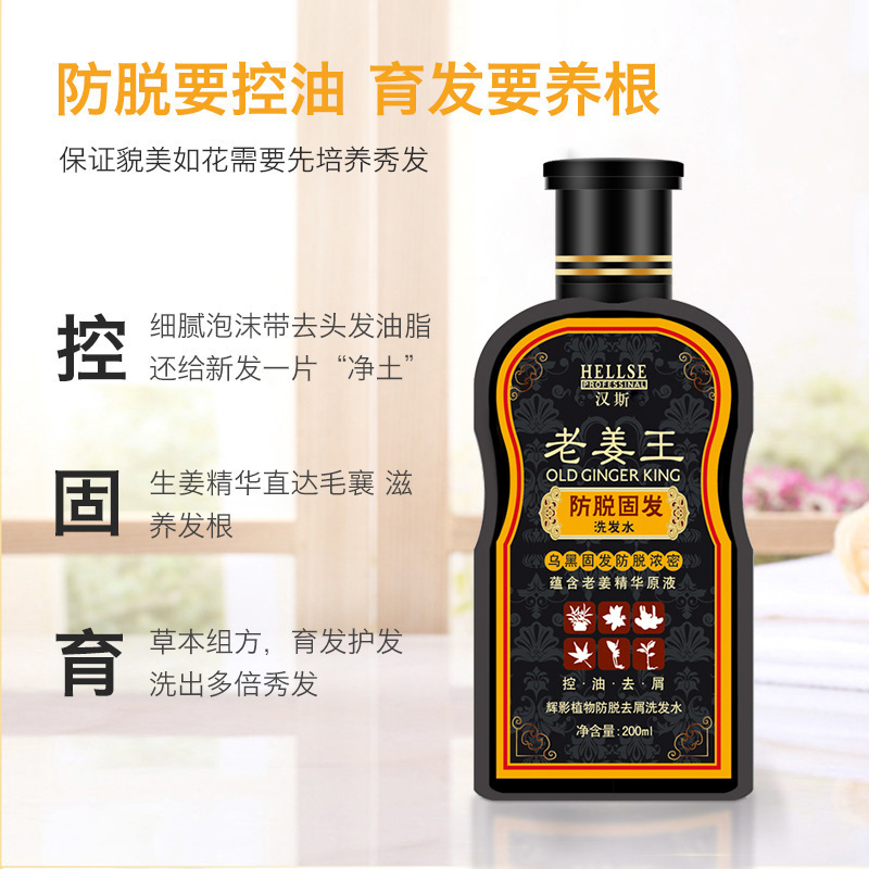 Hans Plant Anti-Alopecia Ginger Shampoo Manufacturer Old Ginger King Oil Control Anti-dandruff Firming Hair Growth Shampoo