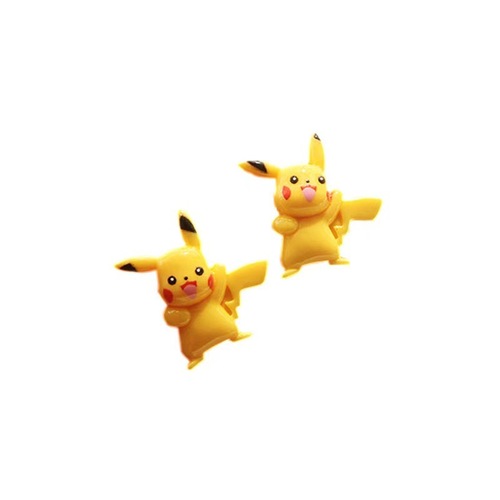 Acrylic Pikachu Earrings for Girls and Kids - Cute Japanese and Korean Style S925 Stud Earrings for Children - No Hole Earrings