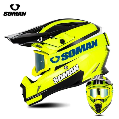 Motosiklet kaskı (dəbilqə), Racing Helmet - black-fluorescent-yellow-star-with-yellow-goggles-s