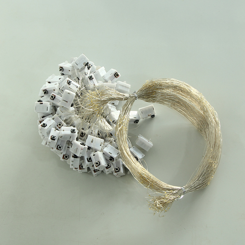 led灯串 三档调光闪灯小白盒灯串 纽扣彩灯 鲜花蛋糕礼盒星星串灯