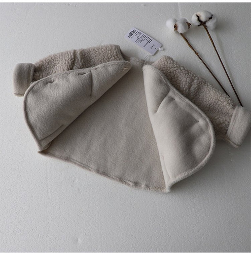 Winter children's plus velvet and thickened sherpa jackets for boys and girls, warm tops for outer wear, cardigans, Korean style children's clothing