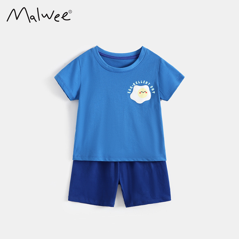 Trajes transfronterizos malwee para niños verano nuevo guapo niño ropa para el hogar de niños europeos y estadounidenses dos juegos