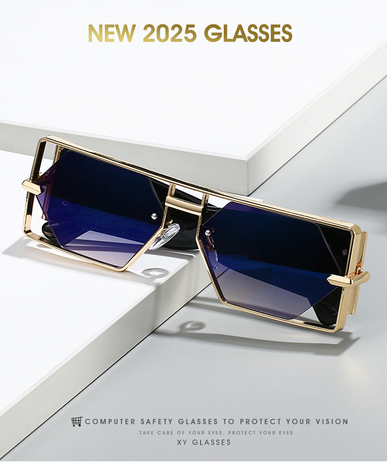 Occhiali da sole alla moda Hip-Hop Ins con montatura a goccia da uomo, stile 2025_voghion.com