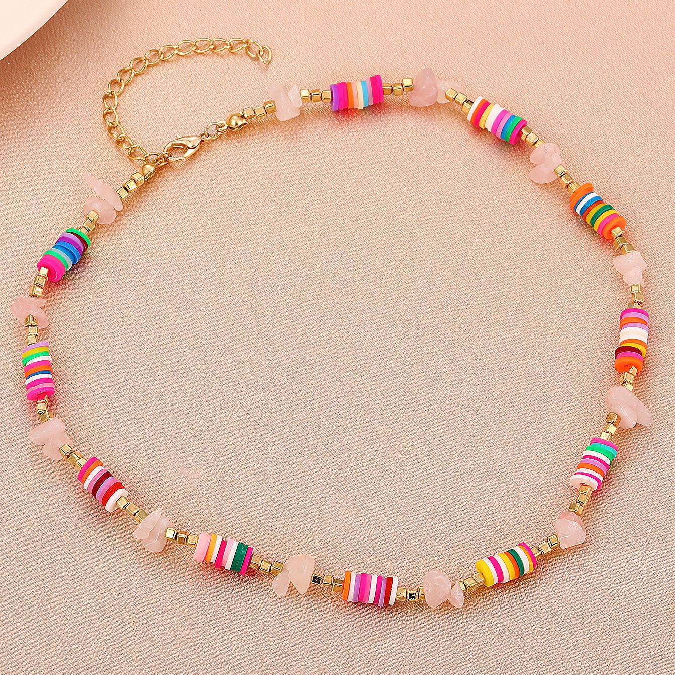 Creative Clay Gravel Stitching Colorful Necklace Bracelet Wholesale Nihaojewelry display picture 4