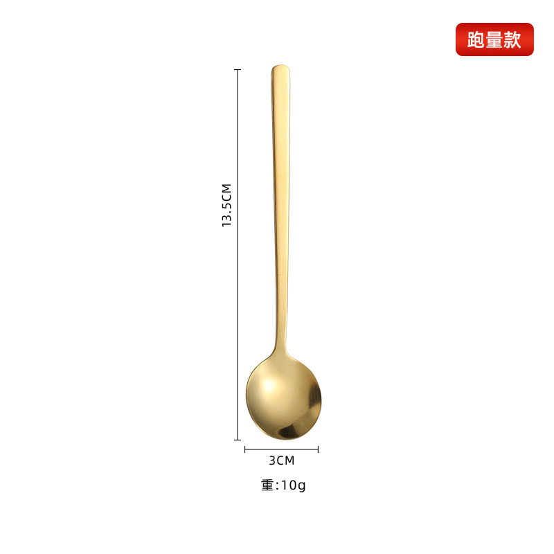 Edelstahl Kaffeelöffel Rund Mit Langem Griff Für Dessert_voghion.com