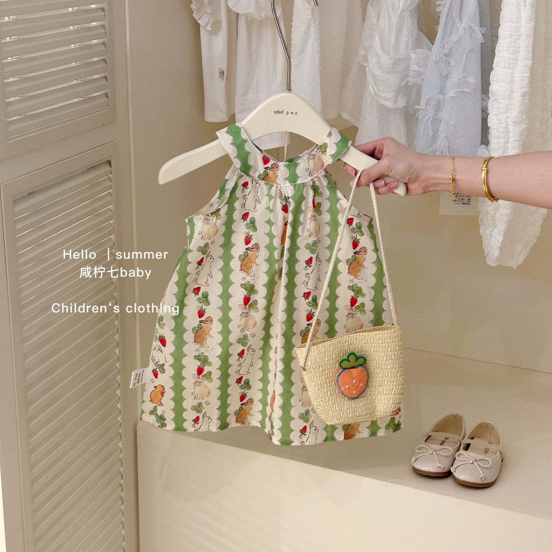 Vestido de verano de siete niñas de limón salado nuevo estilo estilo occidental cabestrillo para niños vestido de princesa de playa falda de bebé para niños verano